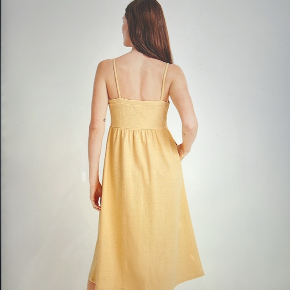 Madewell Cami Button-Front Textured Pickets Midi Dress Size Medium - Picture 2 of 12